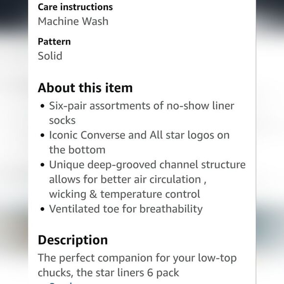 Converse Half Cushion Ultra Low 6-PK Socks- White - Picture 5 of 8